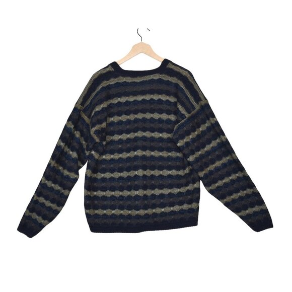 Vintage Grandpacore New Era Cardigan L Retro 90s Grunge Cobain Knit Made in USA - Picture 3 of 8